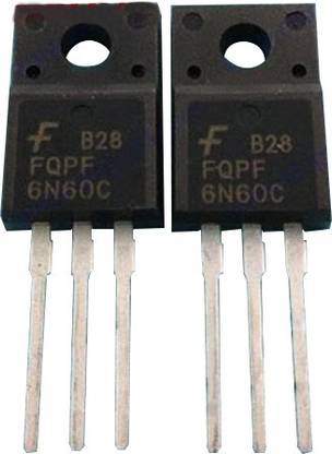 RISARYA FQPF6N60C/KF6N60F/6N60, N-CHANNEL MOSFET,6A,600V,2-PCS Electronic Components Electronic Hobby Kit