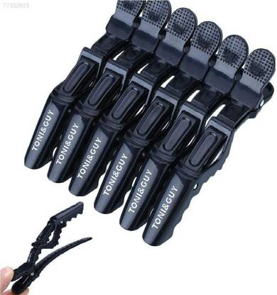 avnish 6 Pcs Pinup Hair Clips - Salon Crocodile Hair Styling Clips Set with Wide Teeth for Extra Durable Grip, Black Hair Clip (Black) Hair Clip