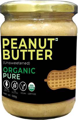 D-Alive Peanut Butter (Unsweetened) - 500g (Sugar-Free, Gluten-Free, Organic and Pure, Low Carb, High Protein, Ultra Low GI, Diabetes and Keto Friendly) - USDA Organic Certified