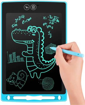Samvardhan Double Button LCD Writing Tablet with Selective Erasure Function Electronic Writing Board Doodle Scribble Magnetic Notes for Kids Adults with 2 Magnet (8.5 inch)
