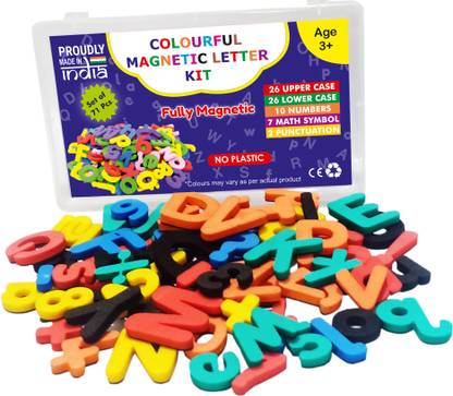General Unicersal Toys ABC Magnets - 71 Magnetic Alphabet Letters & Numbers with Take Along Plastic locking Box
