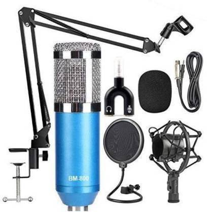 KANHA HUB Professional Mic Kit Adjustable Mic Suspension Scissor Arm, Plastic Shock Mount and Double-layer Pop Filter for Studio Recording & Brocasting & 3.5mm Audio Jack to Headphone Microphone Splitter Microphone Professional Mic Kit Adjustable Mic Suspension Scissor Arm,