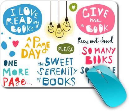 व्हट्स यूर किक Book Reading | Study | Books | Library |Creative | Printed Mouse Pad/Designer Waterproof Coating Gaming Mouse Pad For Computer/Laptop (Multi3) माउस पैड