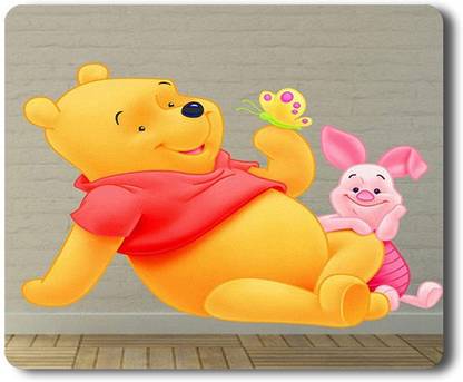 Yellow Alley Cartoon Mouse Pad |Winnie The Pooh Mouse Pad |Rubber Base Matte Finish, Optical-friendly, Dust Free, Mouse Pad|Anti -Slippery Rectangular Mouse Pad Mousepad