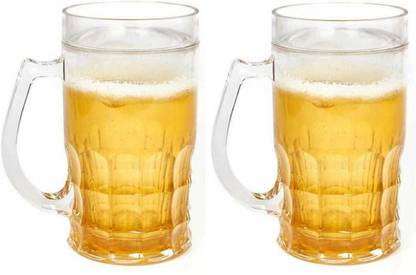 Stardom style Fake Beer Filled Plastic/Pencil Stand/Artificial Flower Pot/Show Piece Plastic (Pack of 2) Plastic Beer Mug