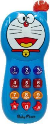 Tricolor Doraemon Musical Mobile Phone For Kids With Lights (Blue) (Multicolor)