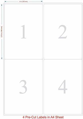 JAMAN LAL 4X6 LABELS A4 SHEET (100X4=400 PCS) SELF ADHESIVE Paper Label