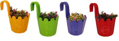 Oshi Greens Hanging hook flower pots outdoor balcony planters Plant Container Set