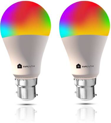 Zunpulse WiFi Enabled 10W 16 million colours B22 Round LED (Pack Of 2) Smart Bulb
