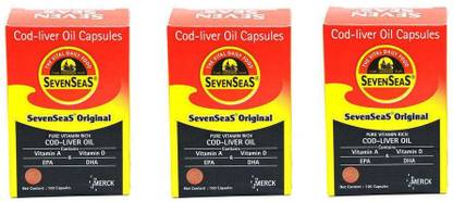 SEVEN SEAS Original Cod-Liver Oil 100 Capsule | Pack of 3 (3 x 100 = 300 Capsules)