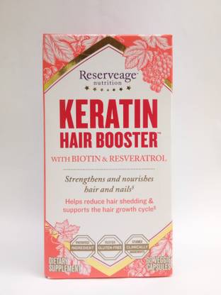 Reserveage Nutrition, Keratin Hair Booster with Biotin & Resveratrol, 60 Capsules