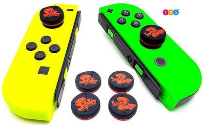 TMG 4 x Joy Con Thumb Grip Compatible Switch Lite or Joycon Button Stick, Switch Analog Thumb Joy Con Joystick Thumbstick Grip Skin Cap, Red - Splatoon2  Joystick
