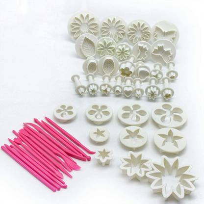 FIRST TRY 47 pcs Fondant Cutters Fondant Molds Cake Decorating Tools Cutters Icing Modelling Tool Kit Cookie Press