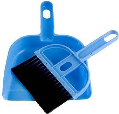 VIJAY EXPORT Mini Plastic Cleaning Brush and Dustpan Set Sweep Broom for Computer, Keyboard, Desktop, Car Table (Multicolour) Pack of 1 Plastic Dustpan
