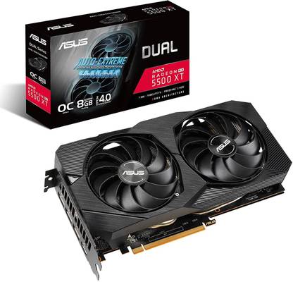 ASUS RX5500XT-O8G-EVO GDDR6 8 GB AMD/ATI Chipset 128 bit 1737 MHz Graphics Card