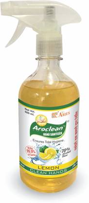 AROCLEAN Instant  & Surface Disinfactant in Solution Form with 70% Alcohol Base with Aloe Vera & Neem Extract Sanitizer Spray Bottle