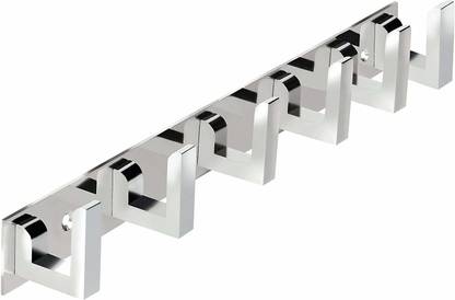 PRIMEHOUSE APPLIANCES Stainless Steel Premium 6 pin Cloth Hanger Bathroom Wall Door Hooks For Hanging keys,Clothes Hook Rail Stainless Steel Key Holder