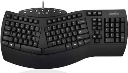 Perixx PERIBOARD-512B Wired USB Standard Desktop Keyboard Compatible with Desktop, Laptop, Mac