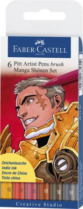FABER-CASTELL India Ink Pitt Artist "B" Shonen Brush Pens