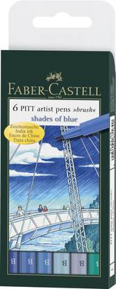FABER-CASTELL India Ink Pitt Artist "B" Blue Brush Pens