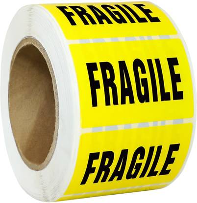 SWASH Pre-Printed Self Adhesive"FRAGILE", 75x50 mm Labels, 500 Labels per Roll Pack of (10) Self-Adhesive Paper Label
