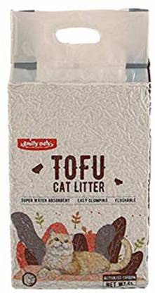 Emily Pets Pet Product Tofu 6L Flushable Clumping Cat Litter - (Activated Carbon) Pet Litter Tray Refill