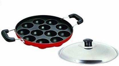 HoneyDell 12 Cavities Non Stick Appam Patra with Lid and Side Handle/ kulipaniyaram pan nonstick/ appe/ aapee ka sacha/ panniyaram kadai/ Paniyarrakal/Paniyaram/Appam Pan/Appam Maker/Pan Cake/guntapongadalu pan/appam kadai/Ponganal Maker/idali Maker/idli Pan kadai/litti maker Paniarakkal with Lid Paniarakkal with Lid Paniarakkal with Lid 0.5 L capacity 23 cm diameter