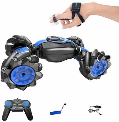 Desicart Gesture Sensing Stunt Remote Control car Toy Traverse Crab Dancing Stunt Car Rechargeable 4WD Gesture Controlled 360°Twisting Off-Road All-Terrain Vehicle with Lights & Music -Off Road Monster Car-Finger Censor