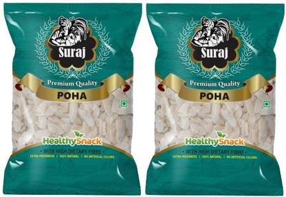 suraj Thick Poha - Avalakki - 1 kg, Pack of 2 ( 1 kg x 2) Poha (Medium Grain, Raw)
