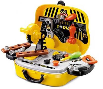 Jiyansh Creation j c retend Play Tool Kit for Boys & Girls, Happy Craftsman Tool Kit with Sliding Suitcase for 5 Year Old Kids (Sliding Tools KIT)