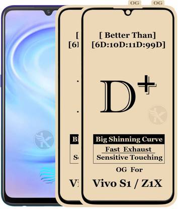 Kreatick Tempered Glass Guard for Vivo S1 -[D-PLUS] Edge to Edge 9H Hardness 6x Stronger Screen Protector