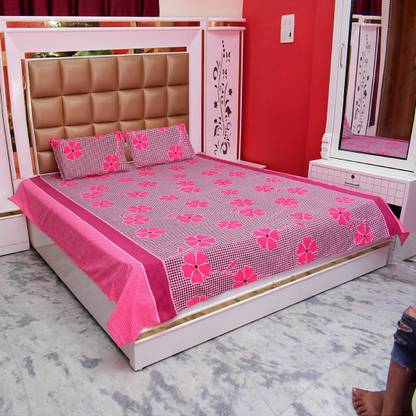 Netroad Cotton Double Flat 144 TC Printed Bedsheet