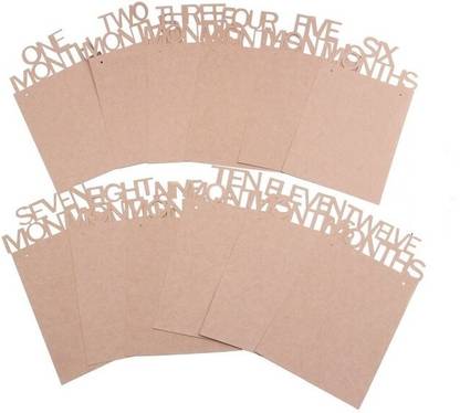 SV Traders Card Paper 1st Birthday Bunting Baby Photo Prop Banner, 1-12 Months Banner