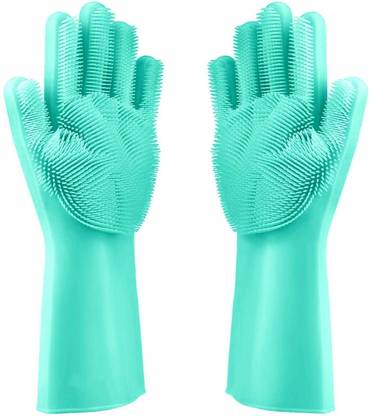 Flipkart SmartBuy Reusable Rubber Silicon Multicolor Household Safety Wash Scrubber Heat Resistant Kitchen Wet and Dry Glove