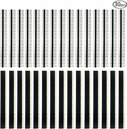 KTC CONS LABS 30 Pcs 40 Pin 2.54mm Male and Female Pin Headers for Arduino Interconnect Electronic Hobby Kit