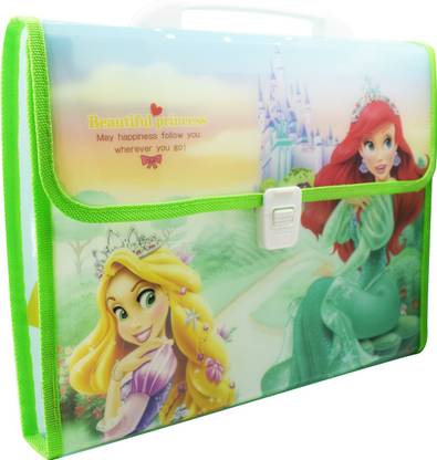 Asera Briefcase Style Document Folder with 13 Pockets for Kids Birthday Party Return Gifts (Princess) A4