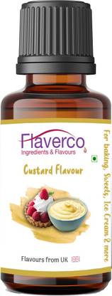 flaverco Custard Flavour for Baking, Sweets, Ice Cream, Syrups & more... Vanilla Liquid Food Essence