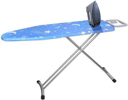 Plantex Extra Wide Adjustable Height Ironing Stand/Folding Ironing Board with Steam Iron Rest - Blue Ironing Board