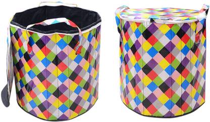 KHWAISH KOLLECTION 10 L Multicolor Laundry Basket