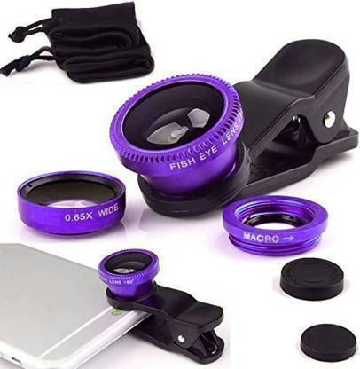 Pradarshan HD 3-in-1 Clip-On Fisheye + Wide Angle + Macro Lens Set for All Smart Mobile Phone Lens Mobile Phone Lens