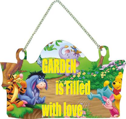 Crafts World Wooden Garden is Filled With Love Name Plate