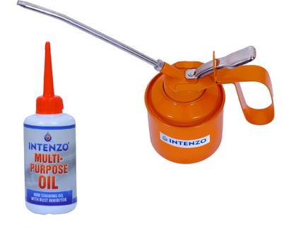 intenzo combo 1/2 Pint Long Lasting Oil Can and 100ml oil Multipurpose Lubricant oil Manual Dispenser