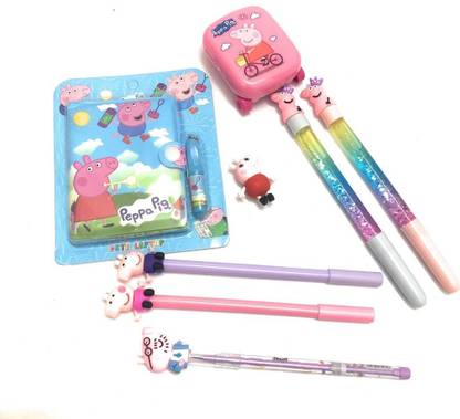 AMANVANI peppa pig pencils pack of 8 items in a combo Pencil