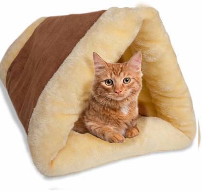 Petslover Cat Bed Cave House Cum Bed - Best for Indoor Cats Houses Heated Kitten Warm Pet Self Warming w/Hoods Caves Igloo Covered M Pet Bed Cat, Dog House