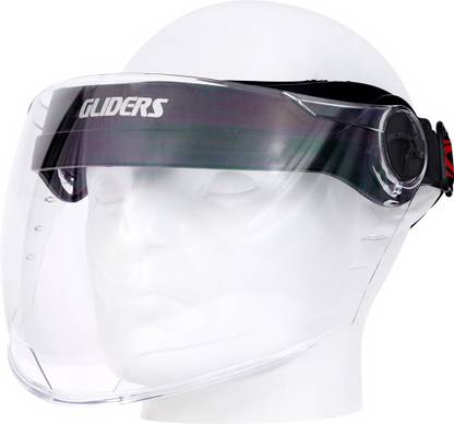 GLIDER Unisex Flip-Up Universal Face Shield Full Face Protector Safety Visor Face Protection Shield Adjustable Face Cover Face Shield With Elastic Strap One Size Fits All Safety Visor