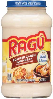 Ragu Cheesy Roasted Garlic Parmesan Sauce-453gm (Imported) (Pack of 1) Sauces