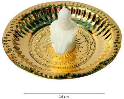 VALUE CRAFTS White Shivling/marble stone with plate Marble