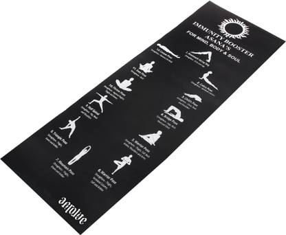Aerolite Immunity Booster Asana 24 x72 -BLK Black 6.5 mm Yoga Mat