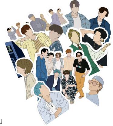 BTS Dynamite New Album 9.5 cm BTS Dynamite Sticker Self Adhesive Sticker