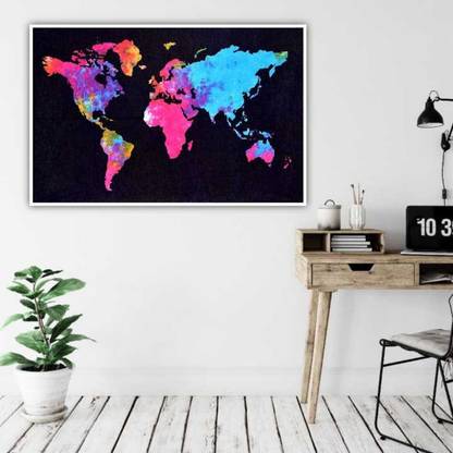 JIYA MURTI ARTS Tapestry World map Tapestry